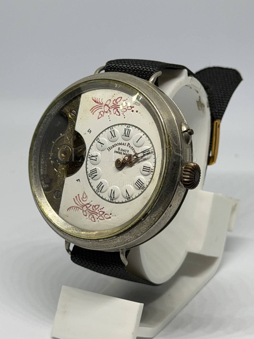 Hebdomas antique 8-day exposed-balance watch, view 6