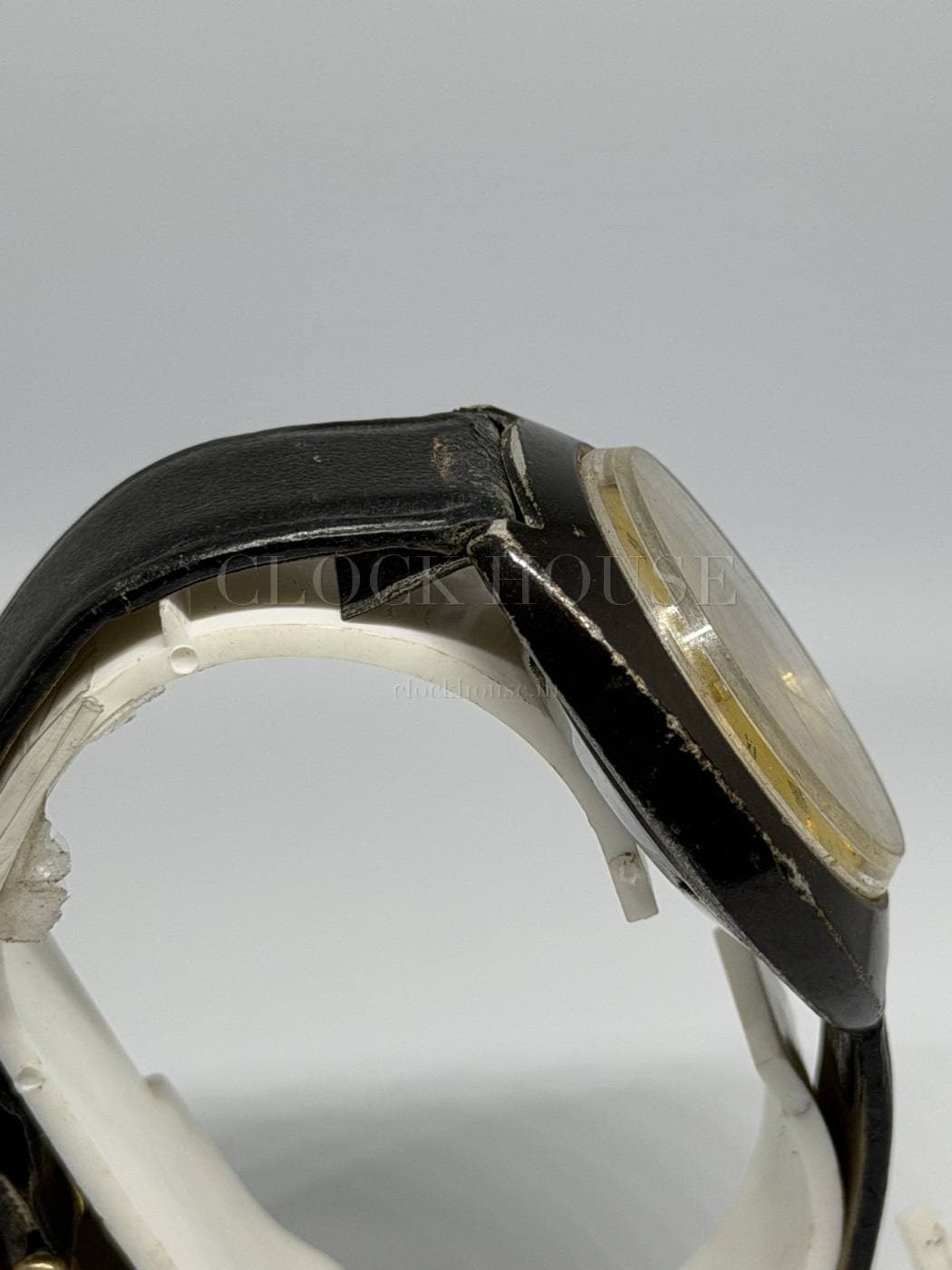 HMT Sourab case profile showing honest vintage wear on the finish