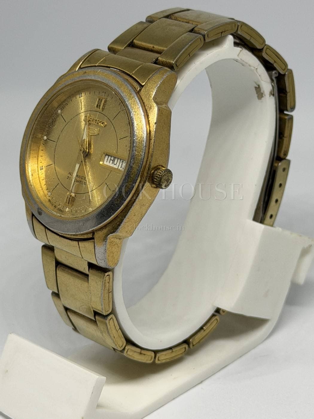 Seiko 5 Gold (Steel Bracelet) vintage Seiko 5 automatic, view 5
