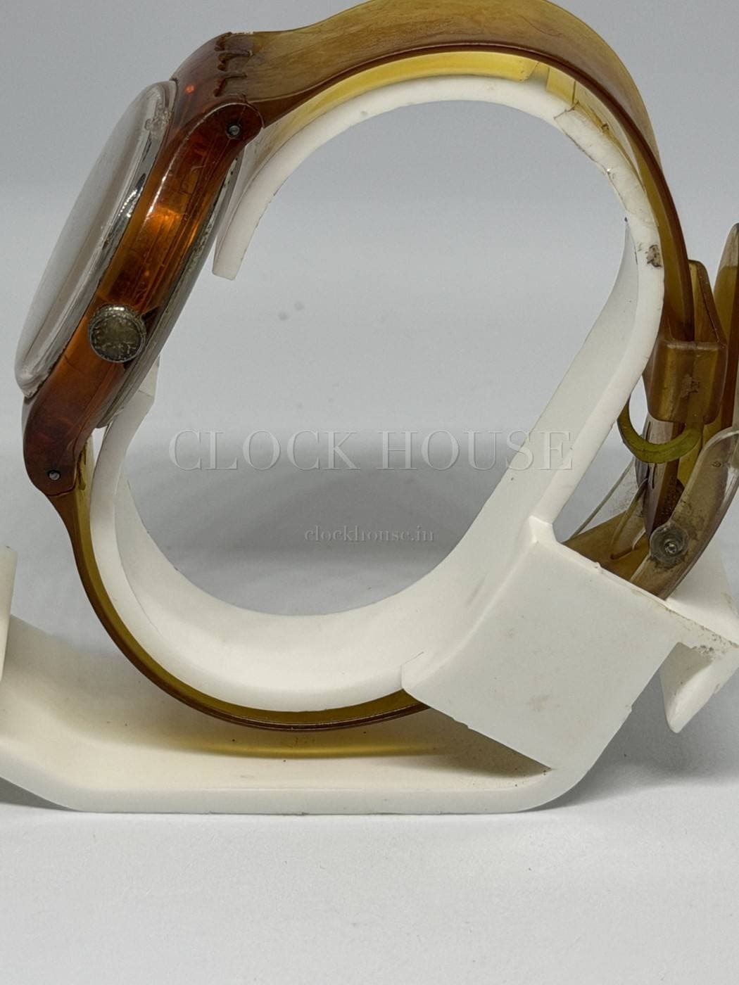 Swatch clear-case Swiss watch, view 2