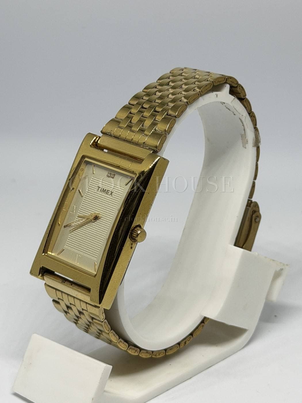 Timex Quartz (Gold Rectangular) pre-owned Timex quartz watch, view 5